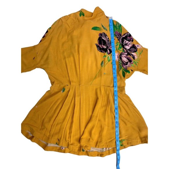 Free People “Gemma” Tunic Open Back Drop Waist Floral Mini Dress Size XS - Picture 10 of 10